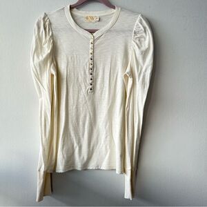 Nation Ltd Lilian Long Sleeve Top in ecru, off white